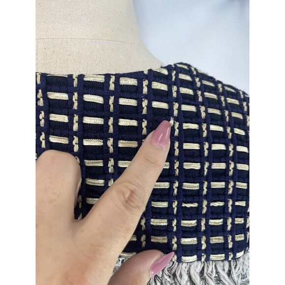 Chico’s Black White Blue Tweed Blazer Jacket Chico's 1 Medium 8/10 - Picture 8 of 16
